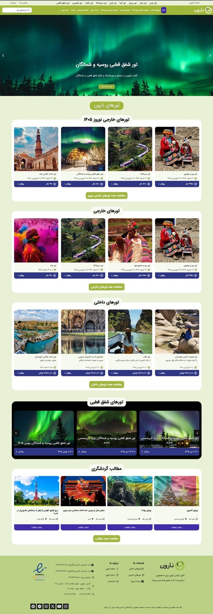 نمونه کار طراحی سایت - نارون