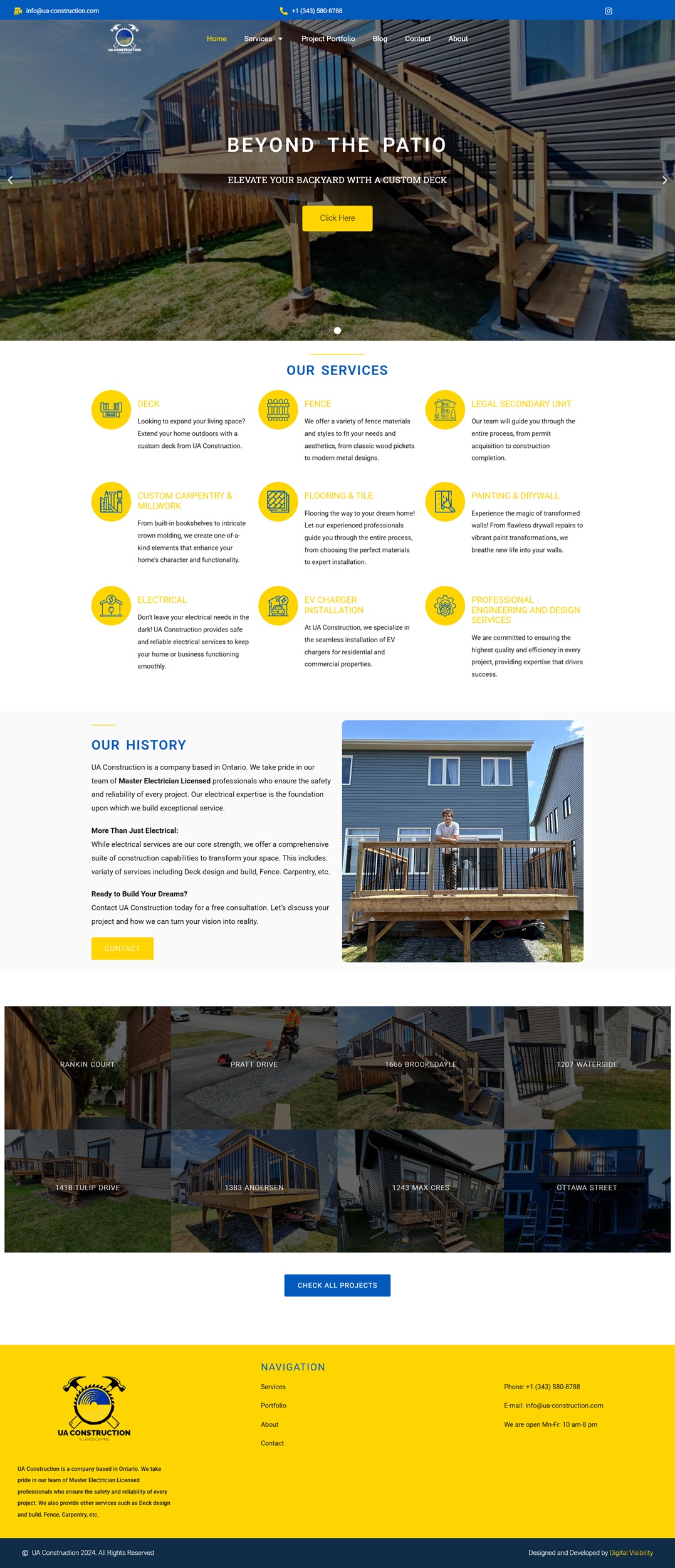 نمونه کار طراحی سایت - UA Construction